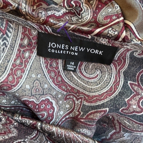 JONES NEW YORK Collection LongSleeve Blouse Size14 - Picture 8 of 9